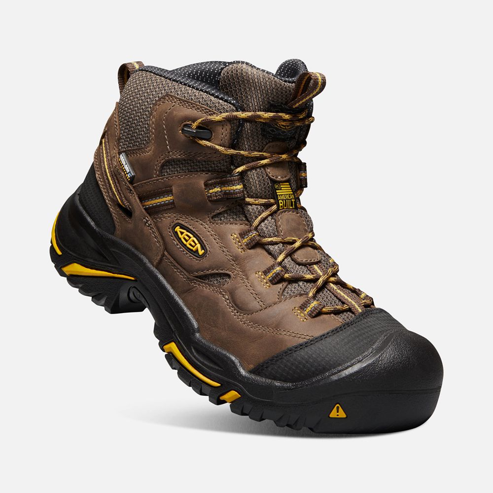 Cizme Keen Romania Barbati Maro Braddock Waterproof Mid (Steel Toe) 1293-YNMED